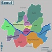 Plan et carte des quartiers de Seoul : districts et banlieue de Seoul