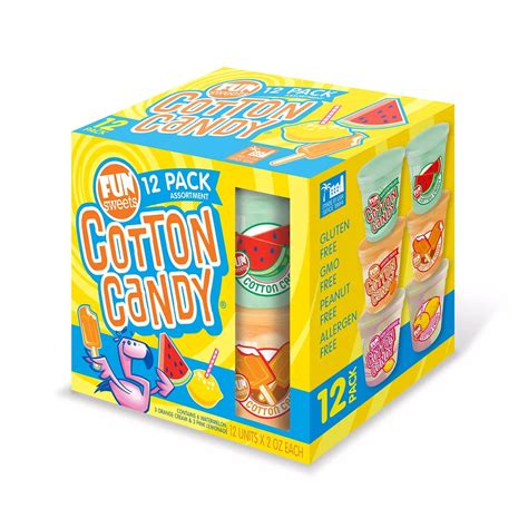 Fun Sweets Summer Cotton Candy Assortment 2 Ounce 12 Count