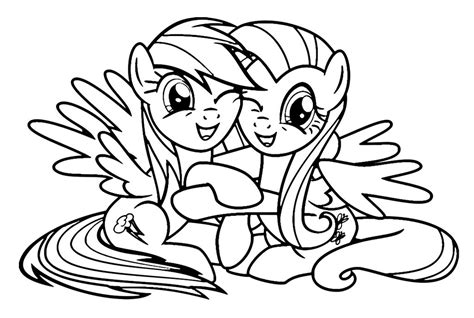This coloring page has a picture of rainbow dash to color. Fluttershy and Rainbow Dash Coloring Page by sanorace on ...