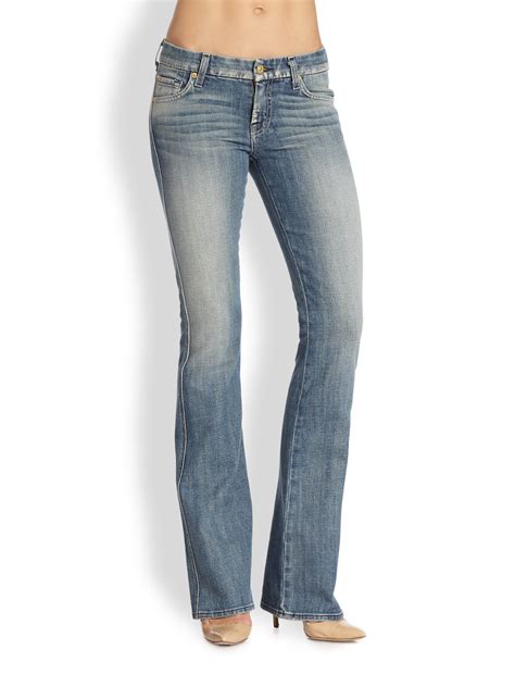 Boast style in women's bootcut jeans. 7 For All Mankind Midrise Bootcut Jeans in Blue (PURE ...
