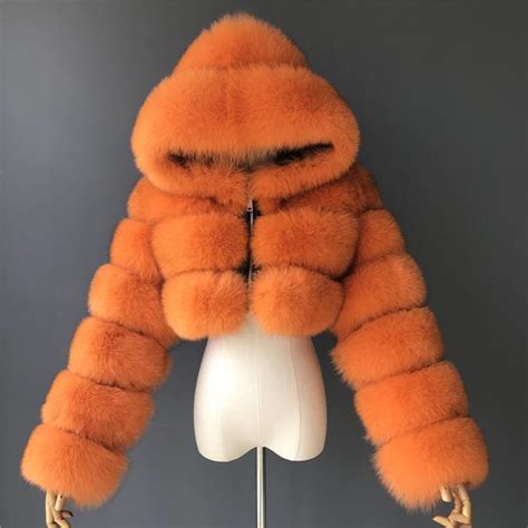 Faux Fur Cropped Coat On Mercari Fur Coat Fox Fur Coat Faux Fur Coat