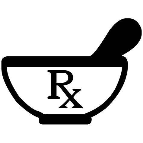 Rx Symbol Mortar Pestle Clipart Image
