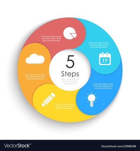 Circle Chart Infographic Template For Cycle Vector Image