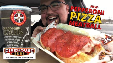 New Firehouse Subs Pepperoni Pizza Meatball Sub 🚒 🍕 Mukbang Review