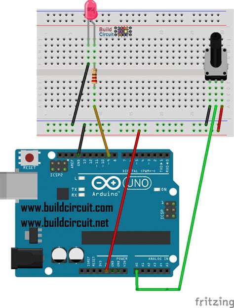 Arduino Project 3 Arduino Potentiometer And Led Buildcircuitcom