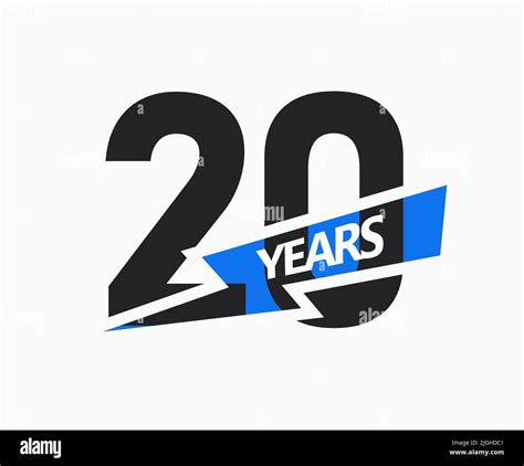 20 Años De Negocios Logotipo De Jubileo Signo De 20th Aniversario