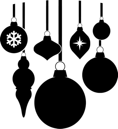 Christmas Ornament Black And White Clip Art Ornaments Clipart Png