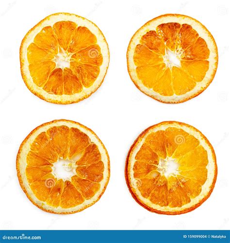 Set Of Slice Of Dried Orange Isolated On White Stock Photo Image Of