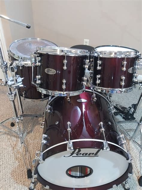 Pearl Reference Pure Black Cherry Lacquer Cjs Drum Reverb