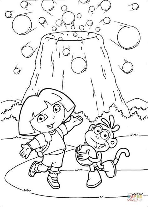 Volcano And Balls Coloring Page Free Printable Coloring Pages