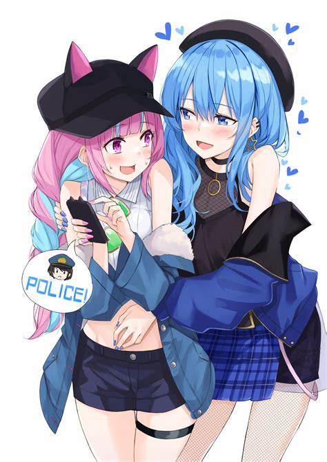 Hoshimachi Suisei Minato Aqua And Oozora Subaru Hololive Drawn By Kosuke Bb Danbooru