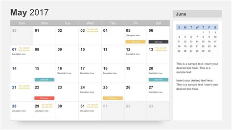 Blank Calendar Template Powerpoint