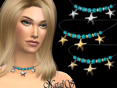 The Sims Resource Sea Star Beaded Necklace By Natalis • Sims 4 Downloads