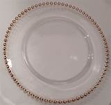Clear Charger Plates With Gold Beads Photos