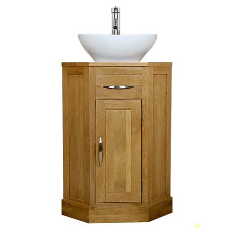 Virtual bathroom planning available now. 50% Off Corner Oak Cloakroom Vanity Unit with Basin ...
