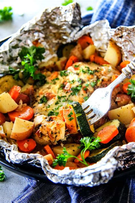 Baked Or Grilled Italian Mozzarella Chicken Foil Packets With Veggies