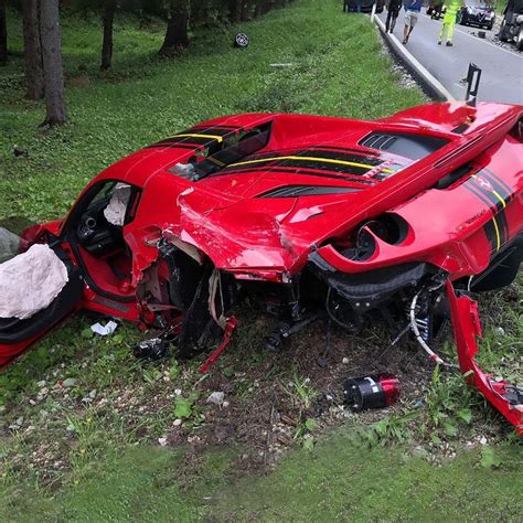 Ferrari F8 Goes Truck Hunting In Italy Crash Leaves It Stranded On The