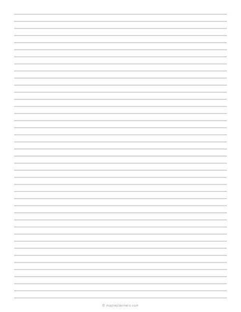 Free Printable Narrow Ruled Lined Paper Template In Portrait Vertical