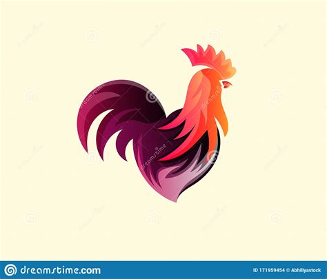 Abstract Rooster Logo Design Vector Graphics Stock Vector