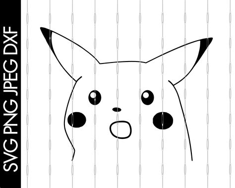 Shocked Pikachu Meme Svg Jpeg Png Dxf Files Digital Download For