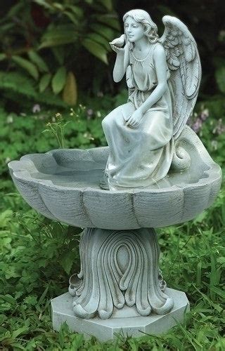 Angel Bird Bath Statue Garden Beattitudes Religious Ts