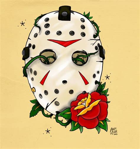 Jason Friday The 13th Tattoo Flash By Phil Wall Art