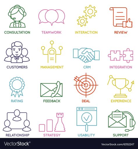 Customer Relationship Management Icons Part 1 Vector Image