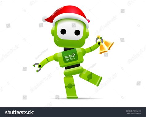 Robot Santa Claus Merry Christmas Happy Stock Vector Royalty Free