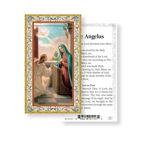 Angelus Prayer Gold Stamped Holy Card 100 Pack Buy Religious