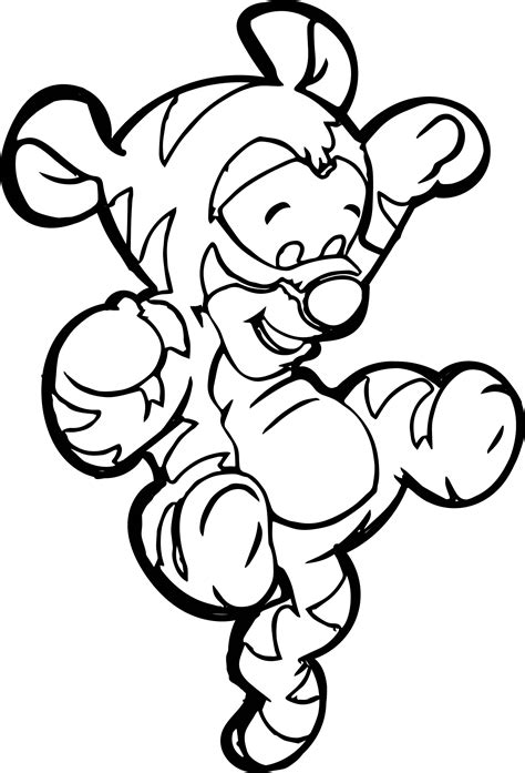 Baby Tigger On Tail Coloring Page Wecoloringpage Com