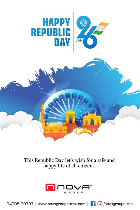Republic Day 2019 Greeting Design | #MakeMeBrand | Republic day india, Republic day, Republic 