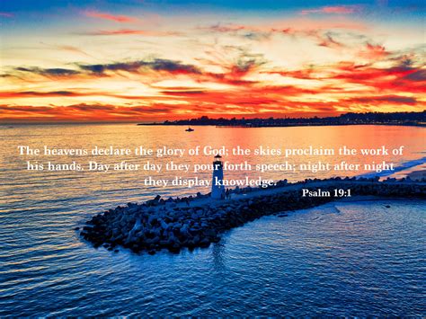 Psalm 19 1 Bible Verse Sunset Lighthouse Print Etsy Canada