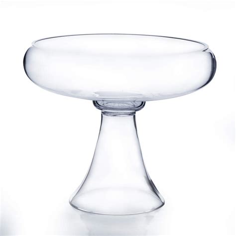 Clear Centerpiece Bowl On A Stand Pedestal Glass Vase Open 9 Height 9 Base 5 5
