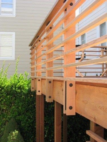 But you should always check your local building code for specifics related to deck and railing requirements before. 2x2 rails, posts & rails on outside | Diy deck, Deck ...