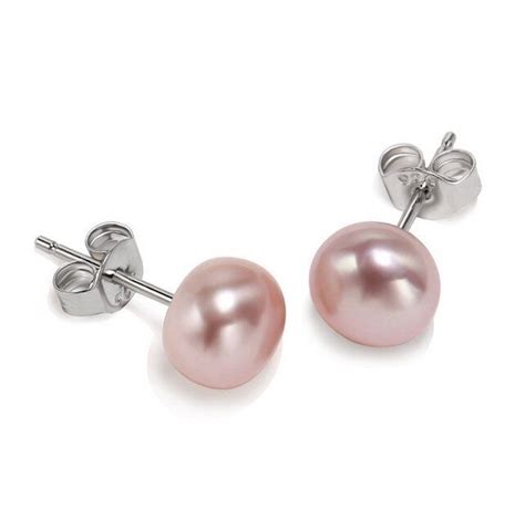 Sterling Silver Freshwater Cultured Pearl Stud Earrings Mm Gift
