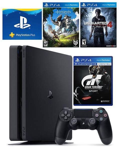 Sony Playstation 4 Slim 500gb Gaming Console Black Uncharted 4