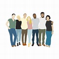 Illustration of diverse people arms around each other - Download Free ...