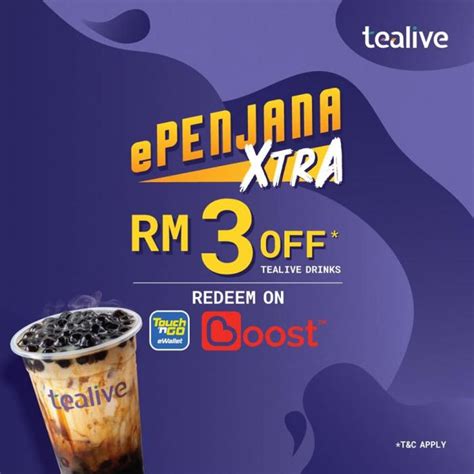 Use the promo code to enjoy rm15 off for your first booking with klook. Tealive ePenjana RM3 OFF Promotion with Boost & Touch n Go ...