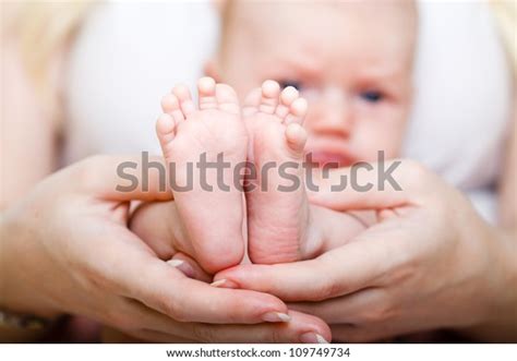 Newborn Baby Feet Mothers Hands Stock Photo 109749734 Shutterstock