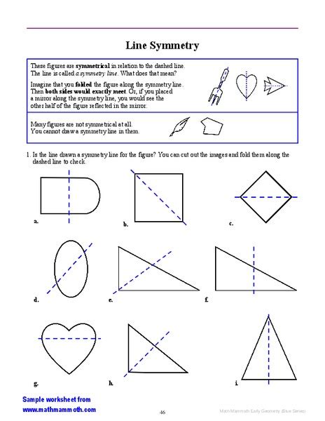 Line Symmetry Worksheet For 3rd 5th Grade Lesson Planet