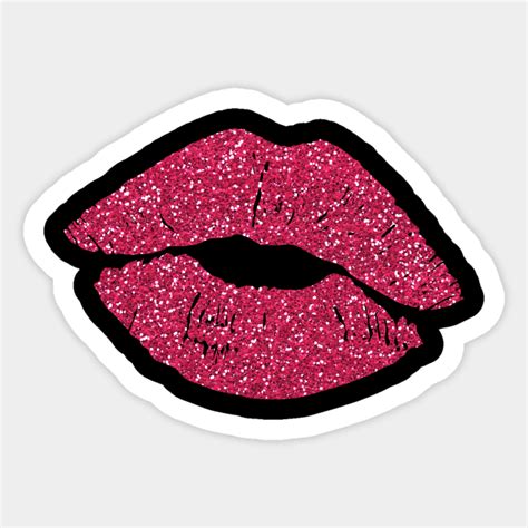 Red Glittery Lips Red Lipstick Sticker Teepublic