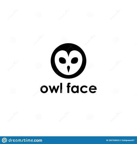 Simple Minimalist Owl Bird Face Logo Design Vector Stock Vector