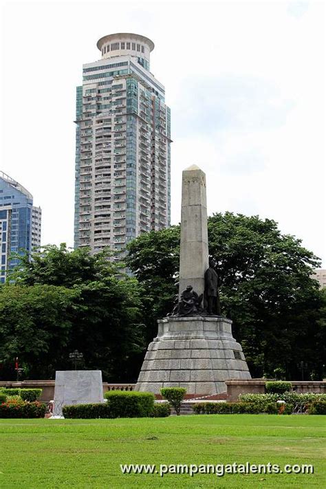 Rizal Shrine Monument Front View Through The Philippine Flags