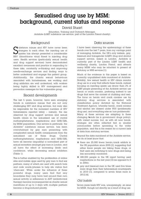 Pdf Sexualised Drug Use By Msm Background Current Status And Response