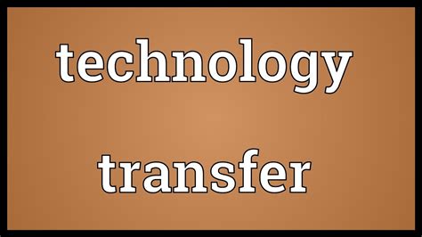 Technology transfer Meaning - YouTube