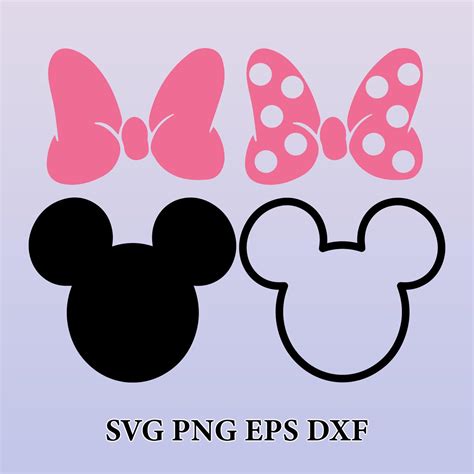Two Minnie Mouse Ears With Pink And Black Polka Dots On Them One Is