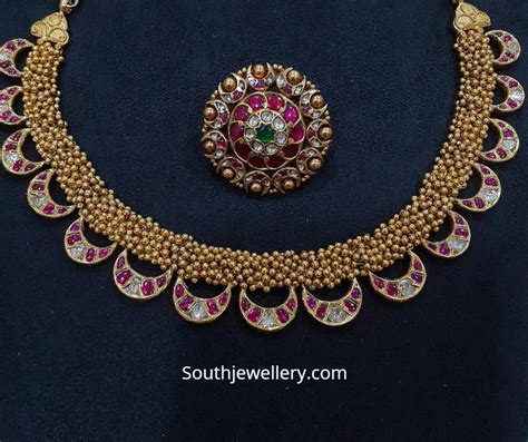 Antique Kundan Necklace Set Indian Jewellery Designs