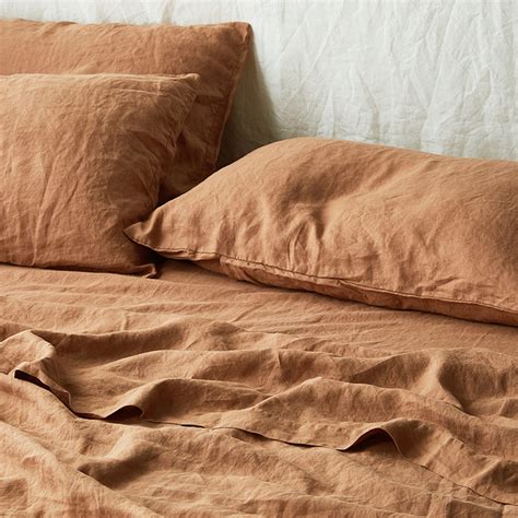 Ultra Luxurious 100 Pure French Linen Sheet Set In Sandalwood