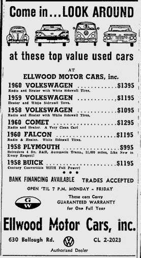 Vintage Classified Car Sale Newspaper Ad