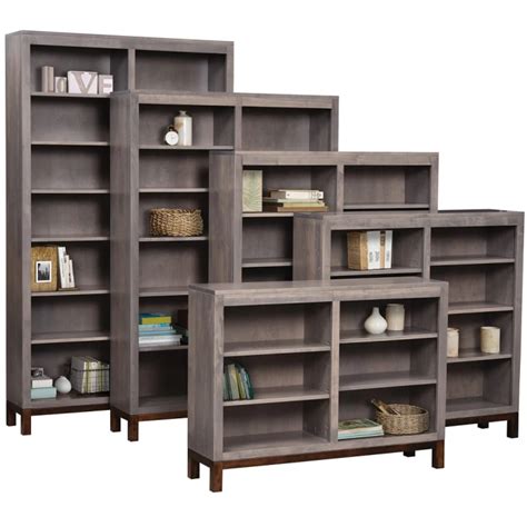 Vienna Double Amish Bookcase With Door Option Wood Cabinfield